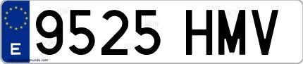 Ejemplo de matrícula española 9525 HMV
