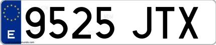 Ejemplo de matrícula española 9525 JTX