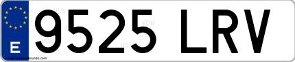 Ejemplo de matrícula española 9525 LRV