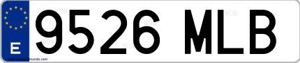 Ejemplo de matrícula española 9526 MLB
