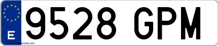 Ejemplo de matrícula de coche ordinaria 9528 GPM