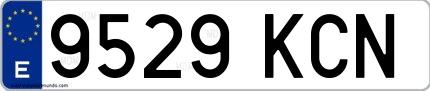 Ejemplo de matrícula española 9529 KCN