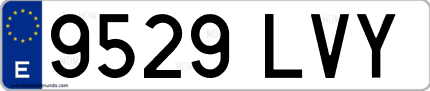 Ejemplo de matrícula de coche ordinaria 9529 LVY