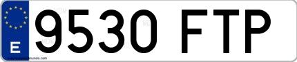 Ejemplo de matrícula española 9530 FTP