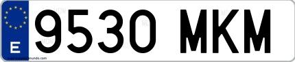 Ejemplo de matrícula española 9530 MKM