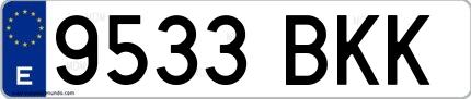 Ejemplo de matrícula española 9533 BKK