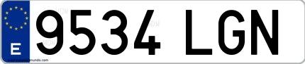 Ejemplo de matrícula española 9534 LGN