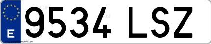 Ejemplo de matrícula española 9534 LSZ