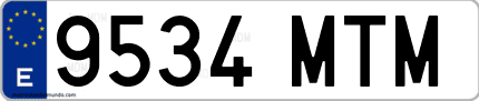 Ejemplo de matrícula de coche ordinaria 9534 MTM
