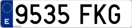 Ejemplo de matrícula española 9535 FKG