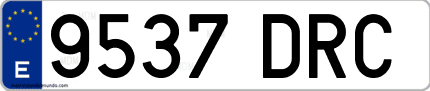 Ejemplo de matrícula de coche ordinaria 9537 DRC