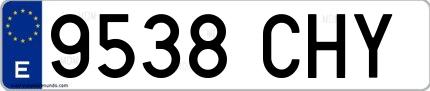 Ejemplo de matrícula española 9538 CHY