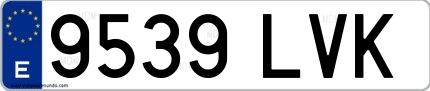 Ejemplo de matrícula española 9539 LVK