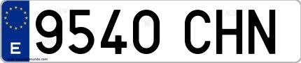 Ejemplo de matrícula española 9540 CHN