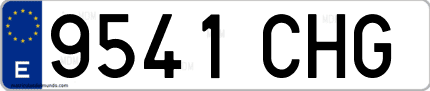 Ejemplo de matrícula de coche ordinaria 9541 CHG