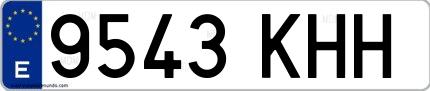 Ejemplo de matrícula española 9543 KHH