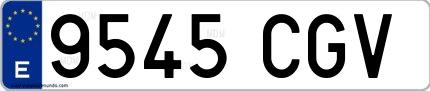 Ejemplo de matrícula española 9545 CGV
