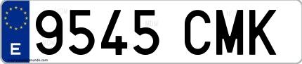 Ejemplo de matrícula española 9545 CMK