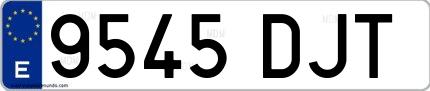 Ejemplo de matrícula española 9545 DJT