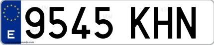 Ejemplo de matrícula española 9545 KHN