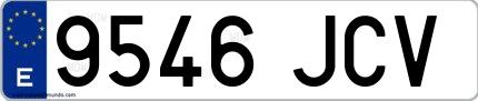 Ejemplo de matrícula española 9546 JCV
