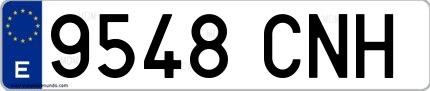 Ejemplo de matrícula española 9548 CNH