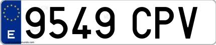 Ejemplo de matrícula española 9549 CPV