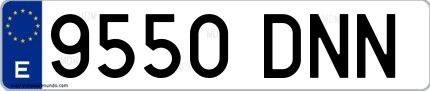 Ejemplo de matrícula española 9550 DNN