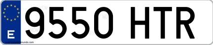 Ejemplo de matrícula española 9550 HTR