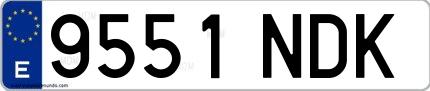 Ejemplo de matrícula española 9551 NDK