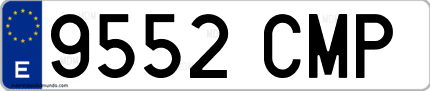Ejemplo de matrícula de coche ordinaria 9552 CMP