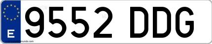 Ejemplo de matrícula española 9552 DDG