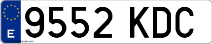 Ejemplo de matrícula de coche ordinaria 9552 KDC
