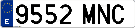 Ejemplo de matrícula de coche ordinaria 9552 MNC