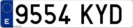 Ejemplo de matrícula española 9554 KYD