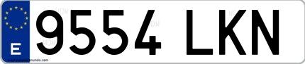 Ejemplo de matrícula española 9554 LKN