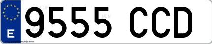 Ejemplo de matrícula española 9555 CCD