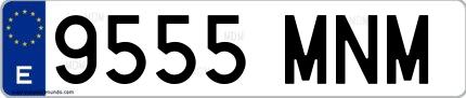 Ejemplo de matrícula española 9555 MNM