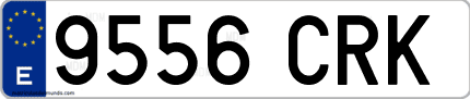 Ejemplo de matrícula de coche ordinaria 9556 CRK