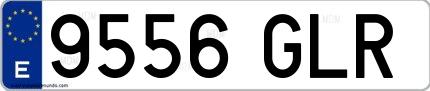Ejemplo de matrícula española 9556 GLR