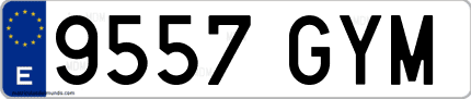 Ejemplo de matrícula de coche ordinaria 9557 GYM