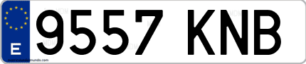 Ejemplo de matrícula de coche ordinaria 9557 KNB