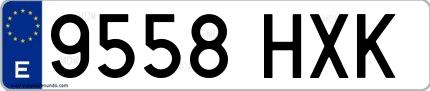 Ejemplo de matrícula española 9558 HXK