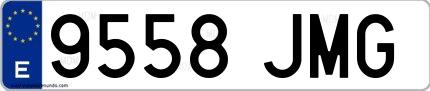 Ejemplo de matrícula española 9558 JMG