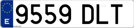 Ejemplo de matrícula española 9559 DLT