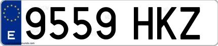 Ejemplo de matrícula española 9559 HKZ