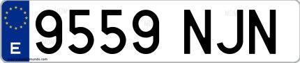 Ejemplo de matrícula española 9559 NJN