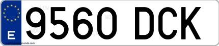Ejemplo de matrícula española 9560 DCK