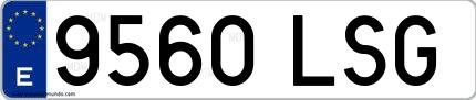 Ejemplo de matrícula española 9560 LSG