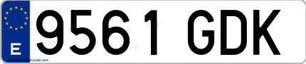 Ejemplo de matrícula de coche ordinaria 9561 GDK